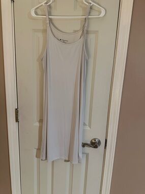 Light Beige Slip Dress - Neutral Spaghetti Strap 30 inch